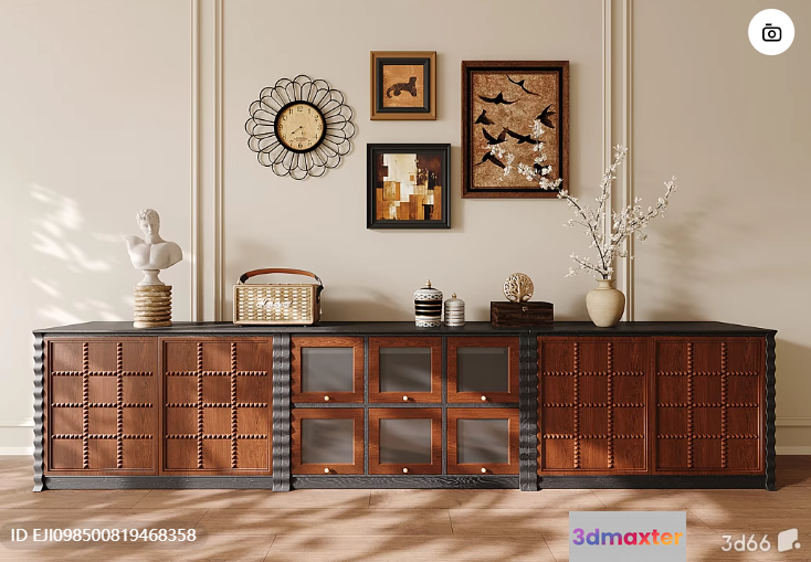 A Wooden Sideboard 3D Model - 840 - VRAY Render
