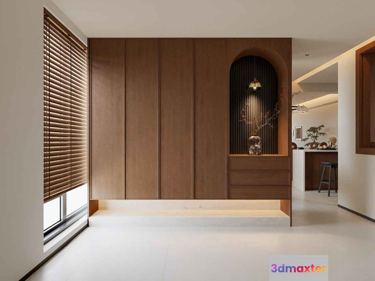 Modern Wood Decor 3D Model - 5895 - CORONA Render