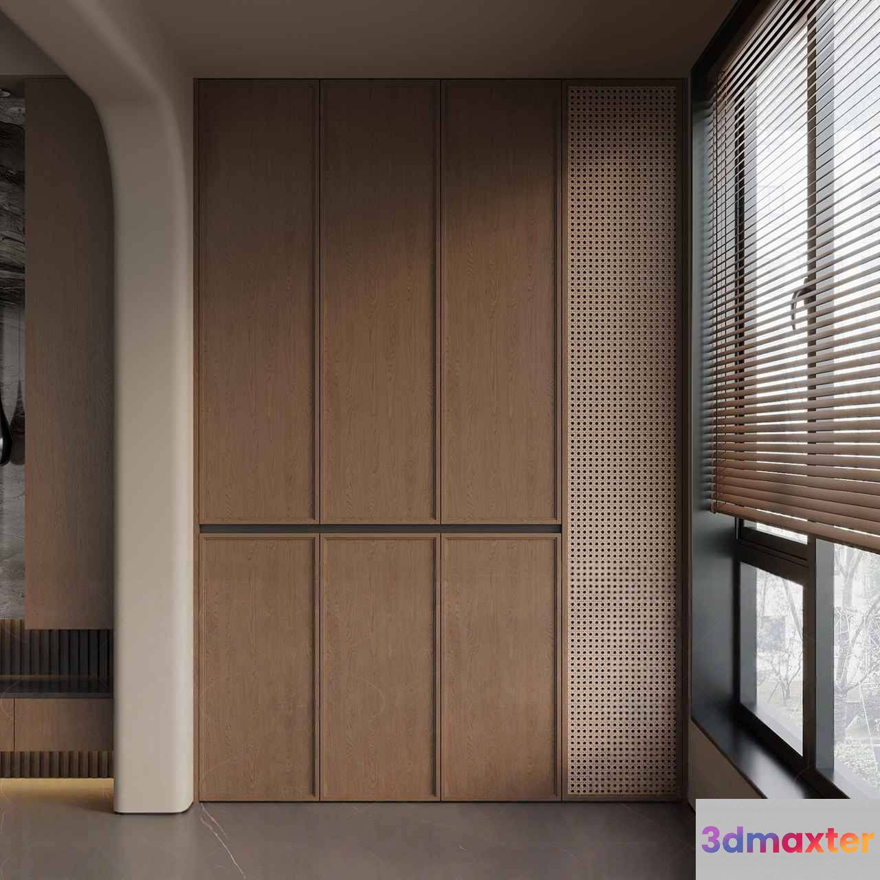 Modern Wooden Closet 3D Model - 8955 - VRAY Render