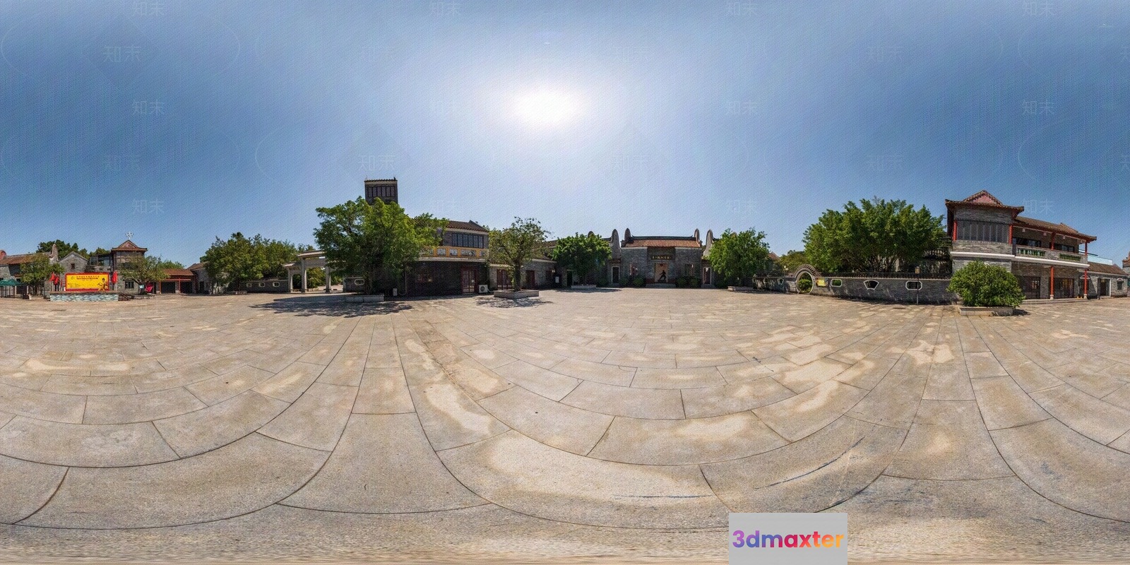 A Large Empty Plaza 3D Model - 3983 - VRAY Render