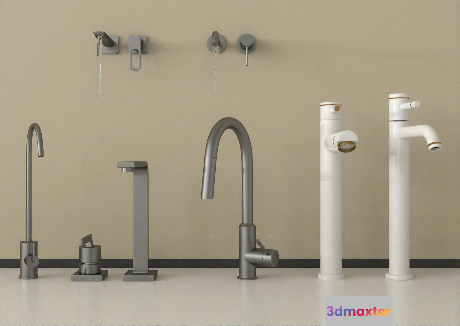 Modern Faucet Fixtures 3D Model - 3240 - VRAY Render