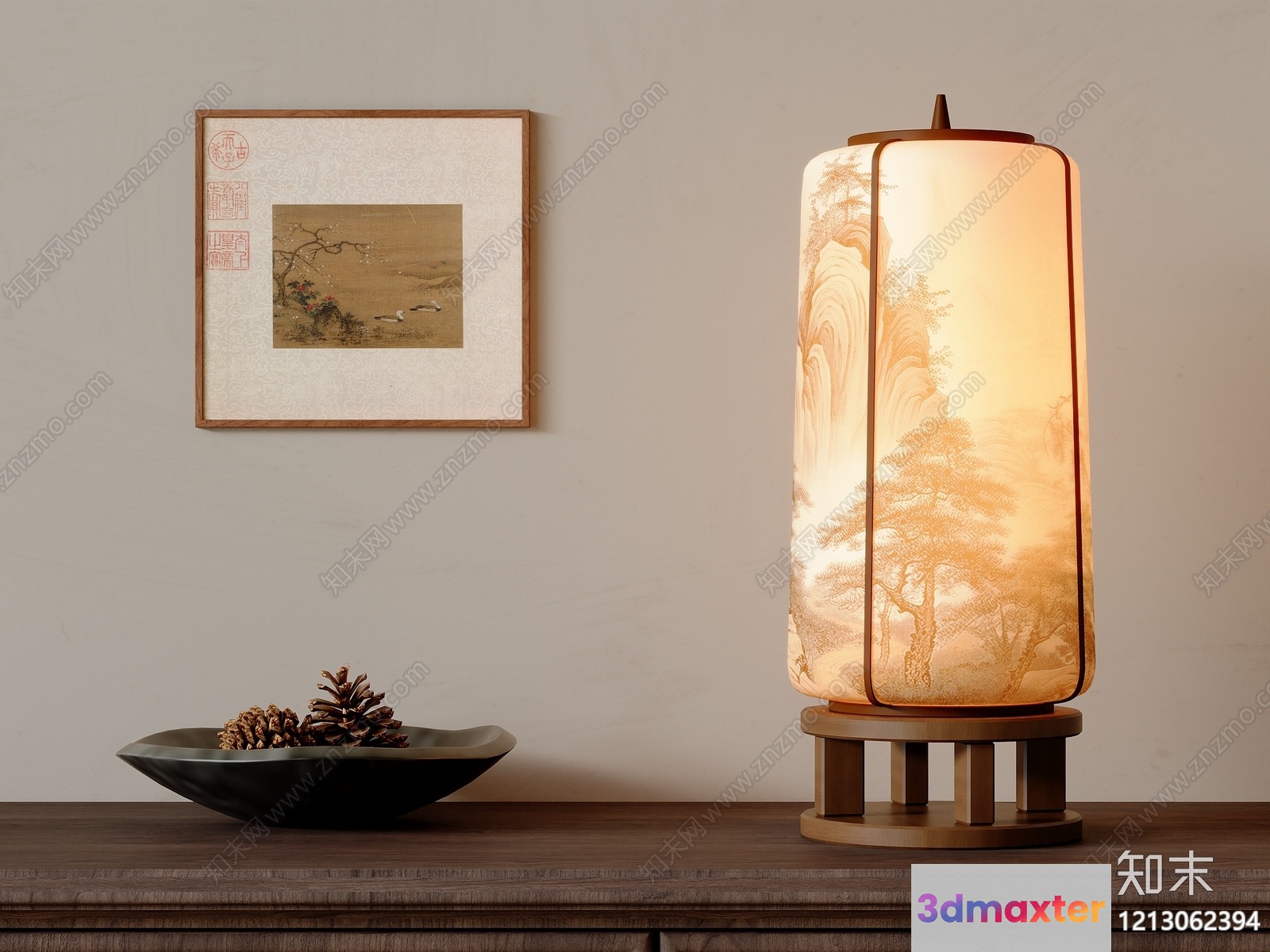 Cozy Asian-Style Lamp 3D Model - 17879 - VRAY Render