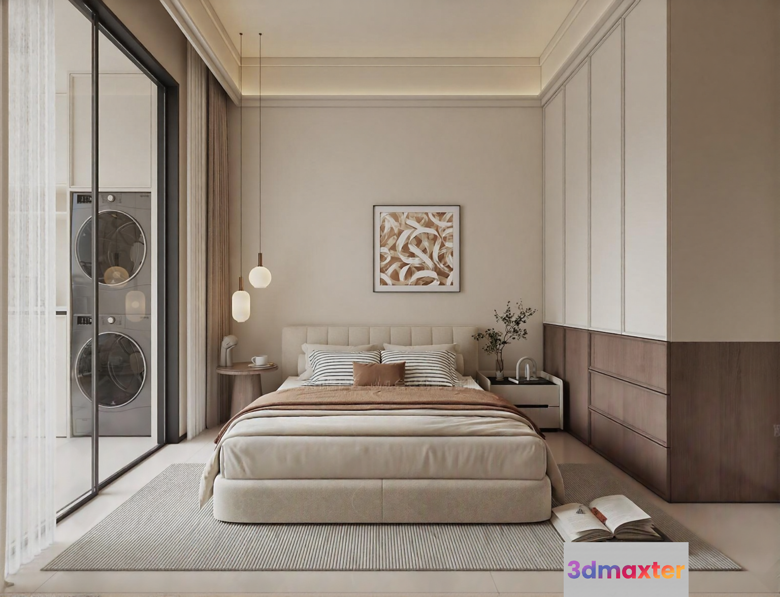 Cozy Modern Bedroom 3D Model - 17888 - VRAY Render