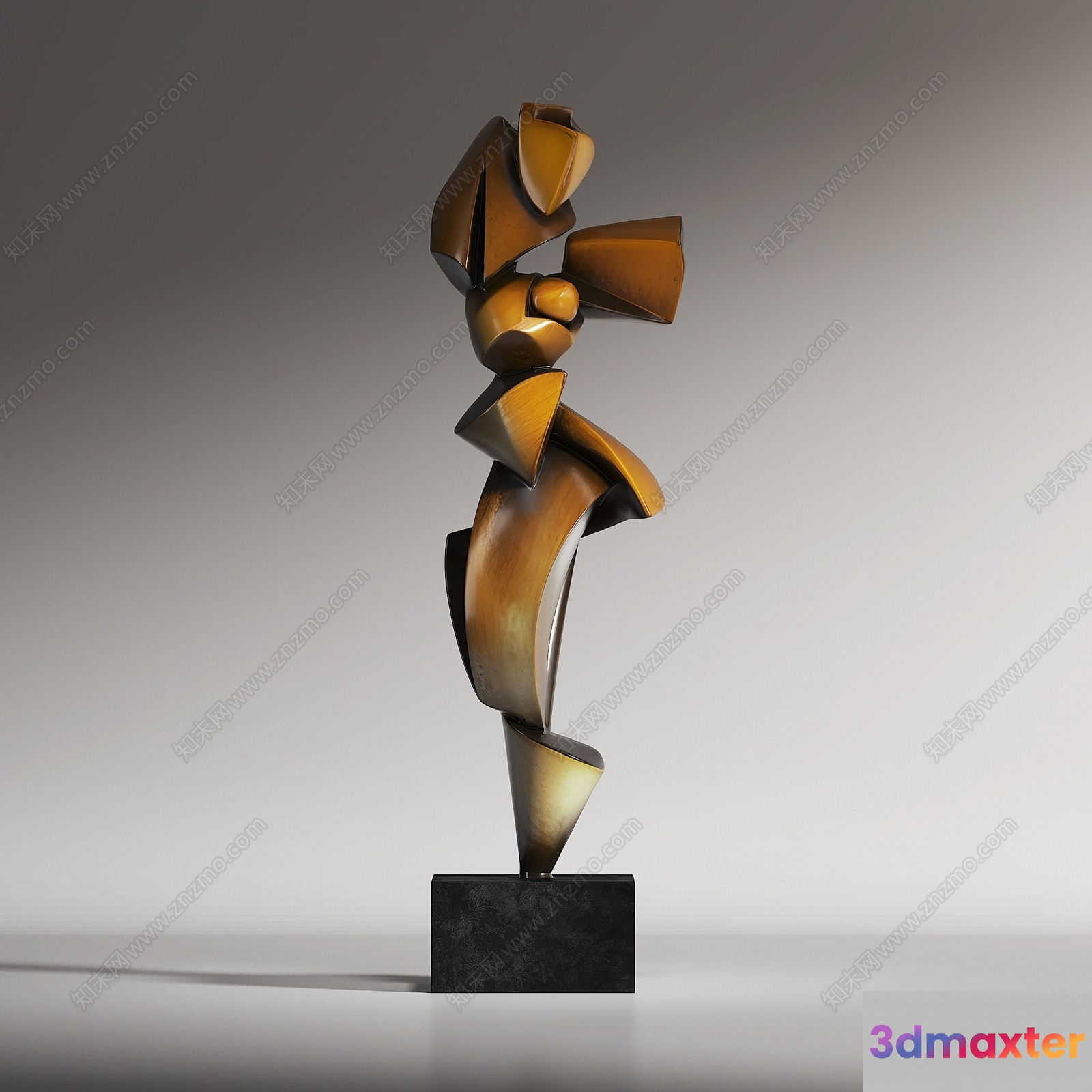 Abstract Bronze Sculpture 3D Model - 1450 - VRAY Render