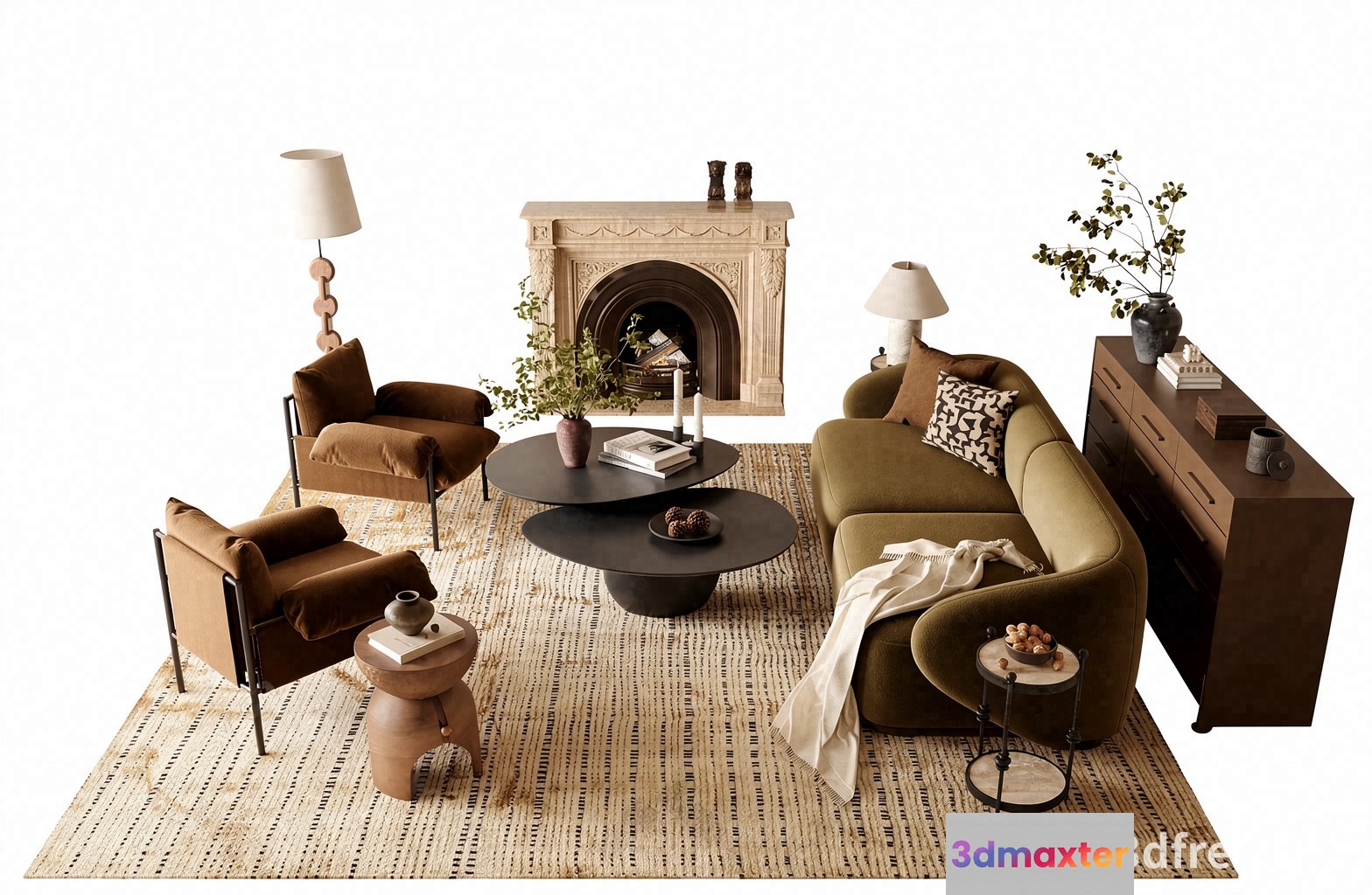 Modern Living Room 3D Model - 22970 - VRAY Render