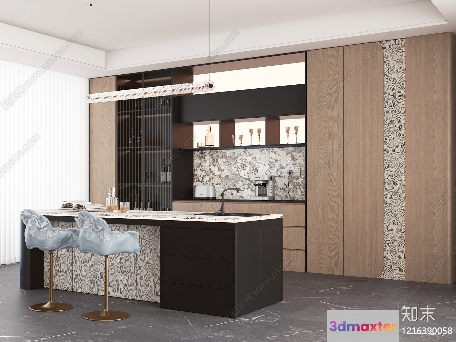 Modern Kitchen 3D Model - 13446 - VRAY Render