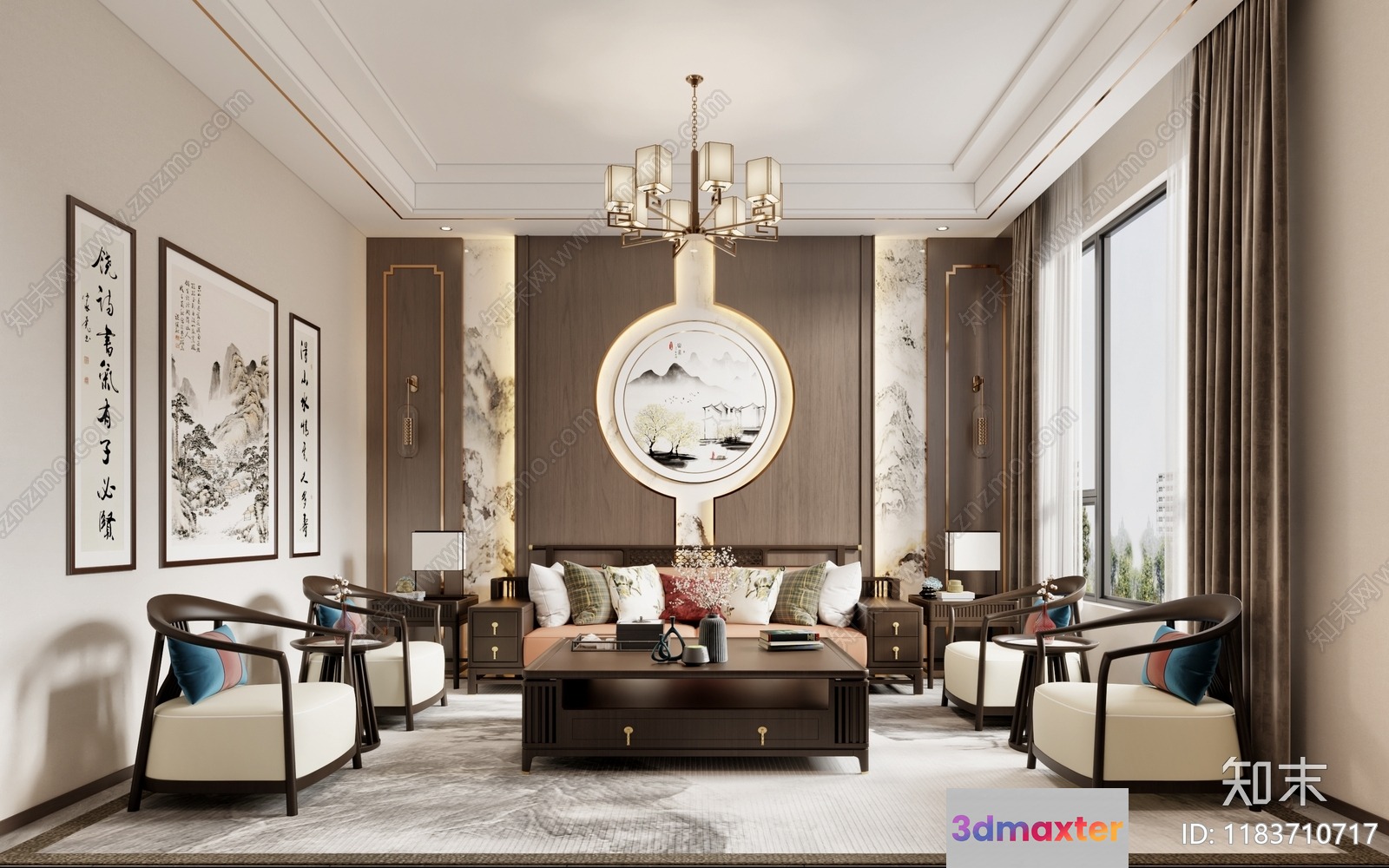 Modern Living Room 3D Model - 11550 - VRAY Render
