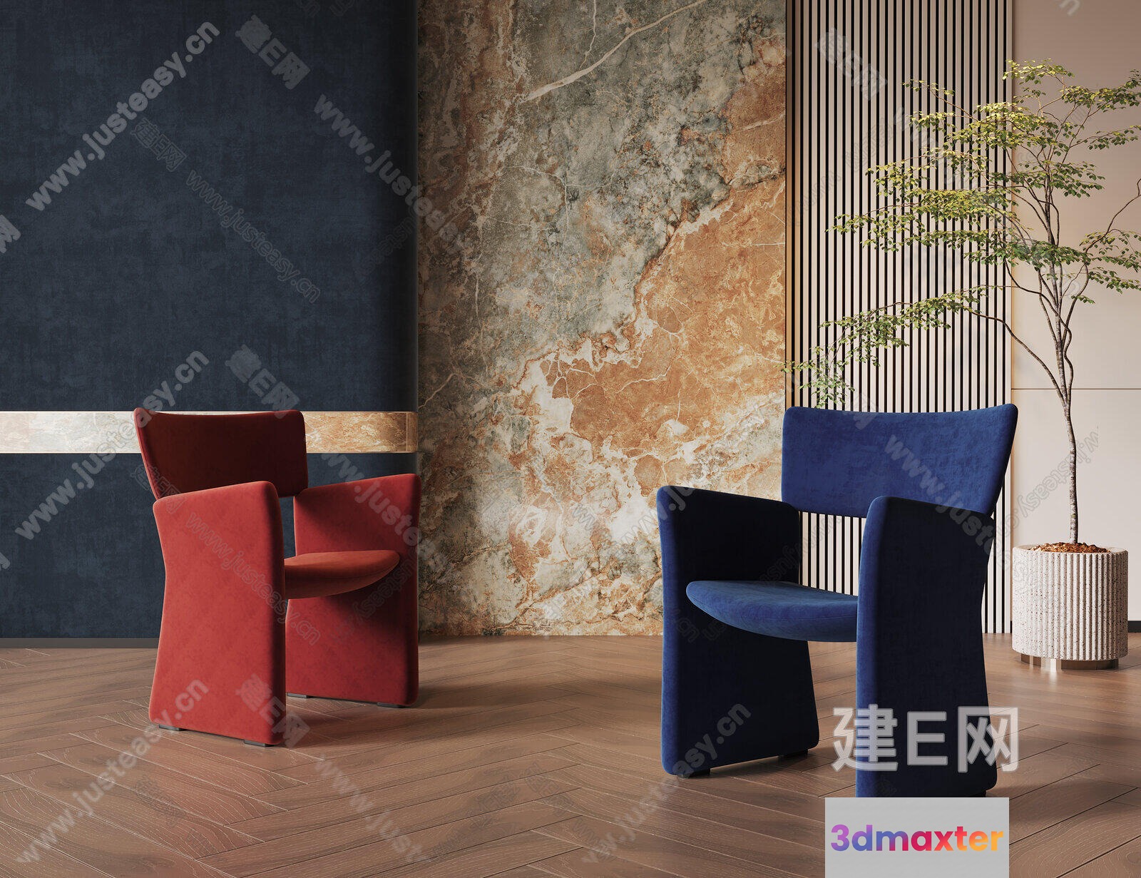 Modern Living Room 3D Model - 17659 - VRAY Render