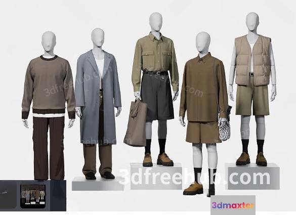 Modern Mannequins 3D Model - 20893 - VRAY Render
