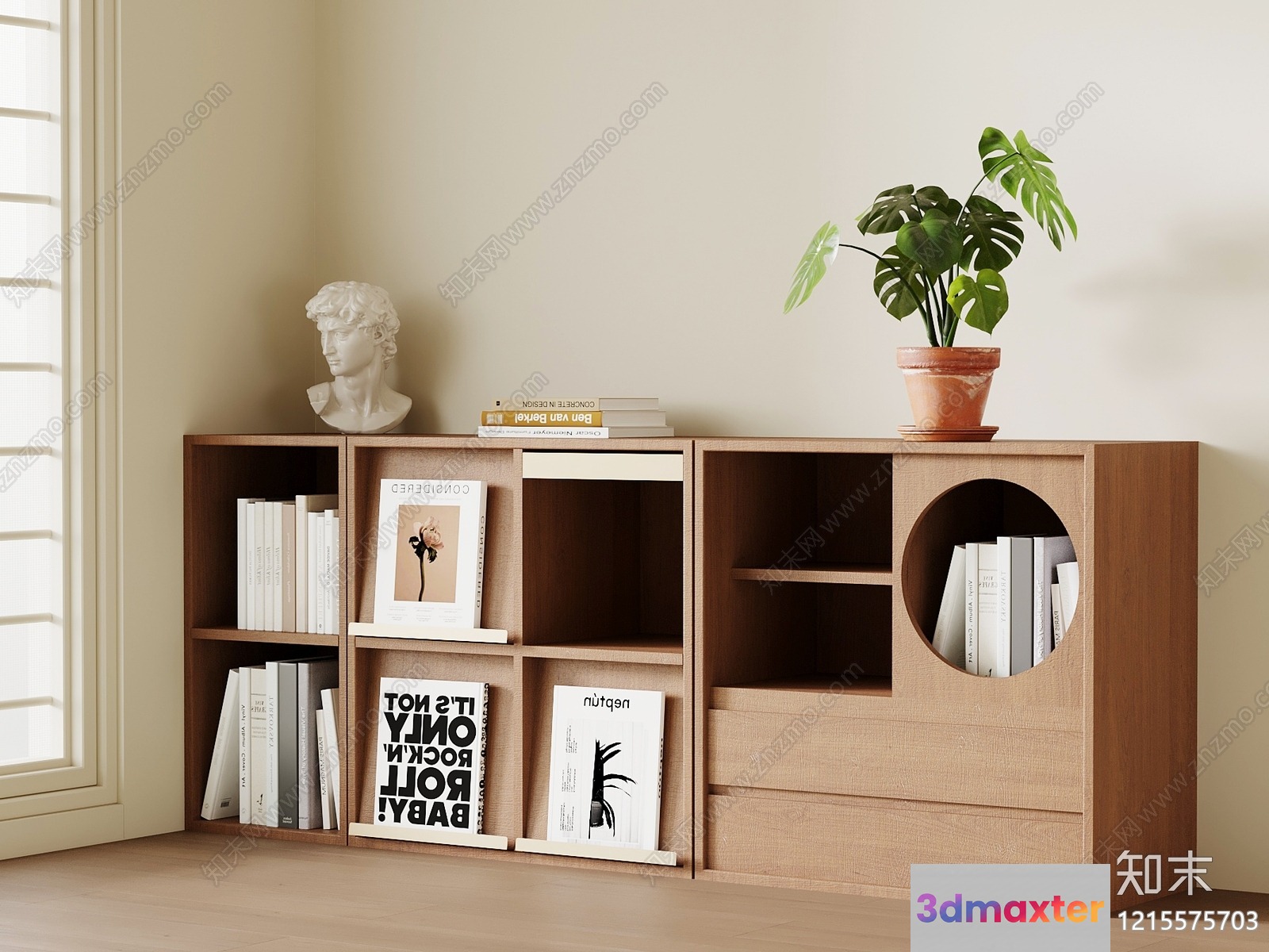 Cozy Bookshelf 3D Model - 15258 - VRAY Render
