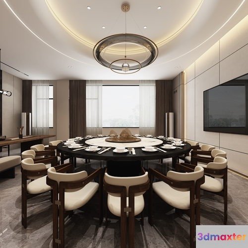 Modern Dining Room 3D Model - 18009 - VRAY Render