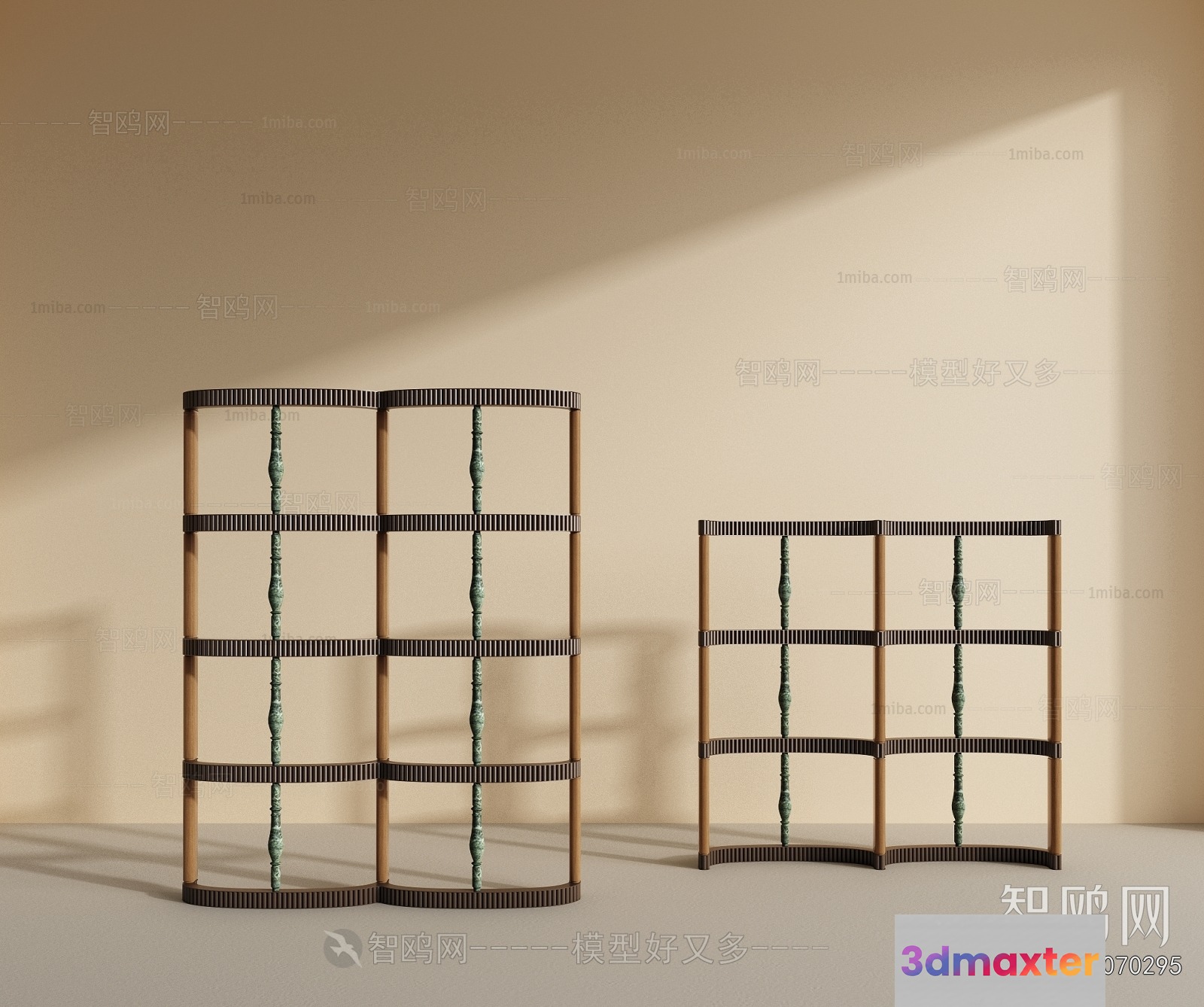 Cozy Bookshelf With Green Accents 3D Model - 21464 - VRAY Render