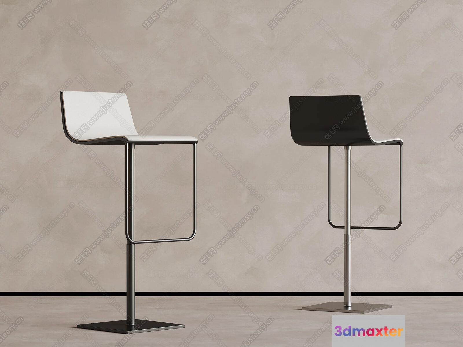 Modern High Stools 3D Model - 15393 - VRAY Render