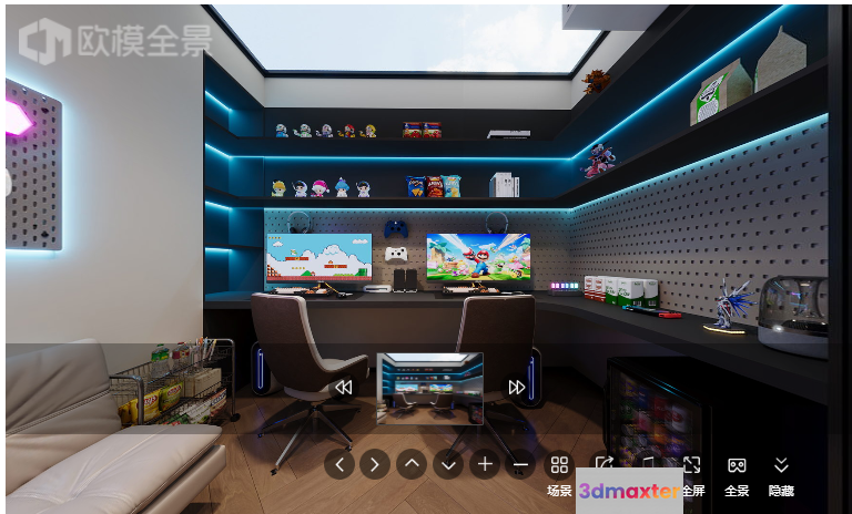 A Modern Gaming Room 3D Model - 1421 - CORONA Render