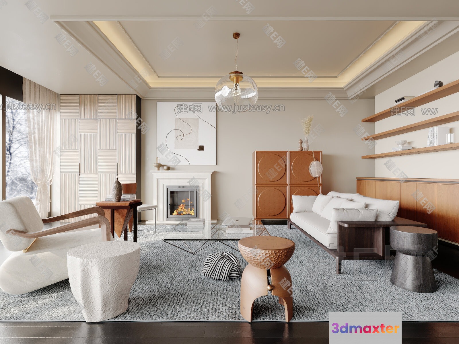 Modern Living Room 3D Model - 9794 - VRAY Render