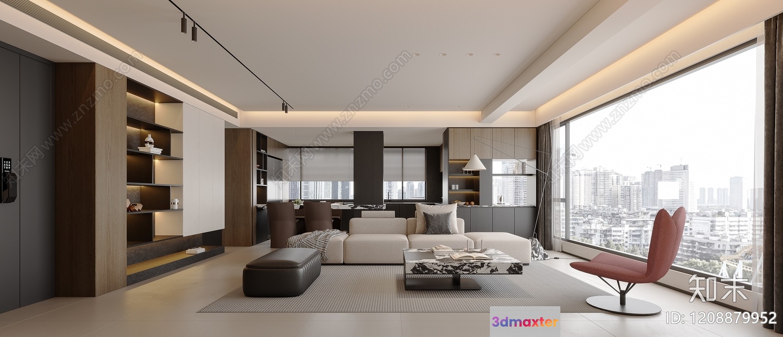 Modern Living Room 3D Model - 3268 - VRAY Render