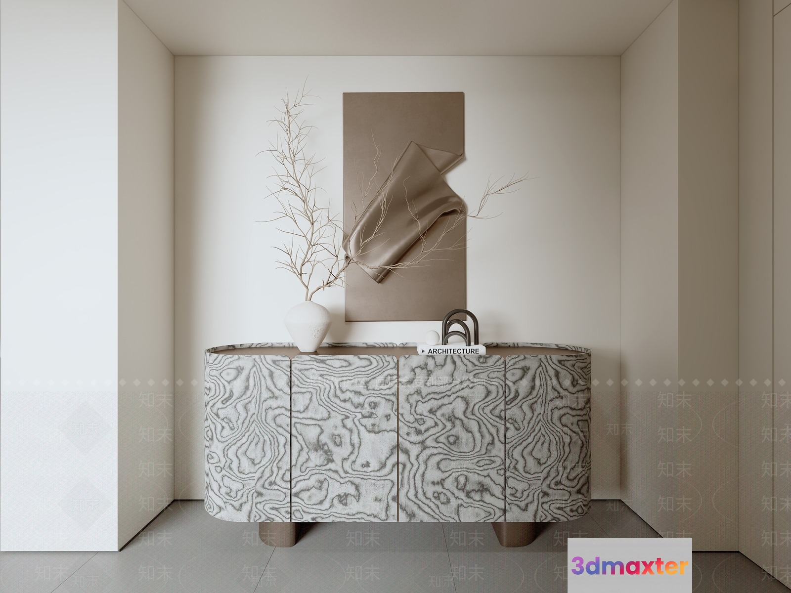 Modern Minimalist Decor 3D Model - 8874 - VRAY Render