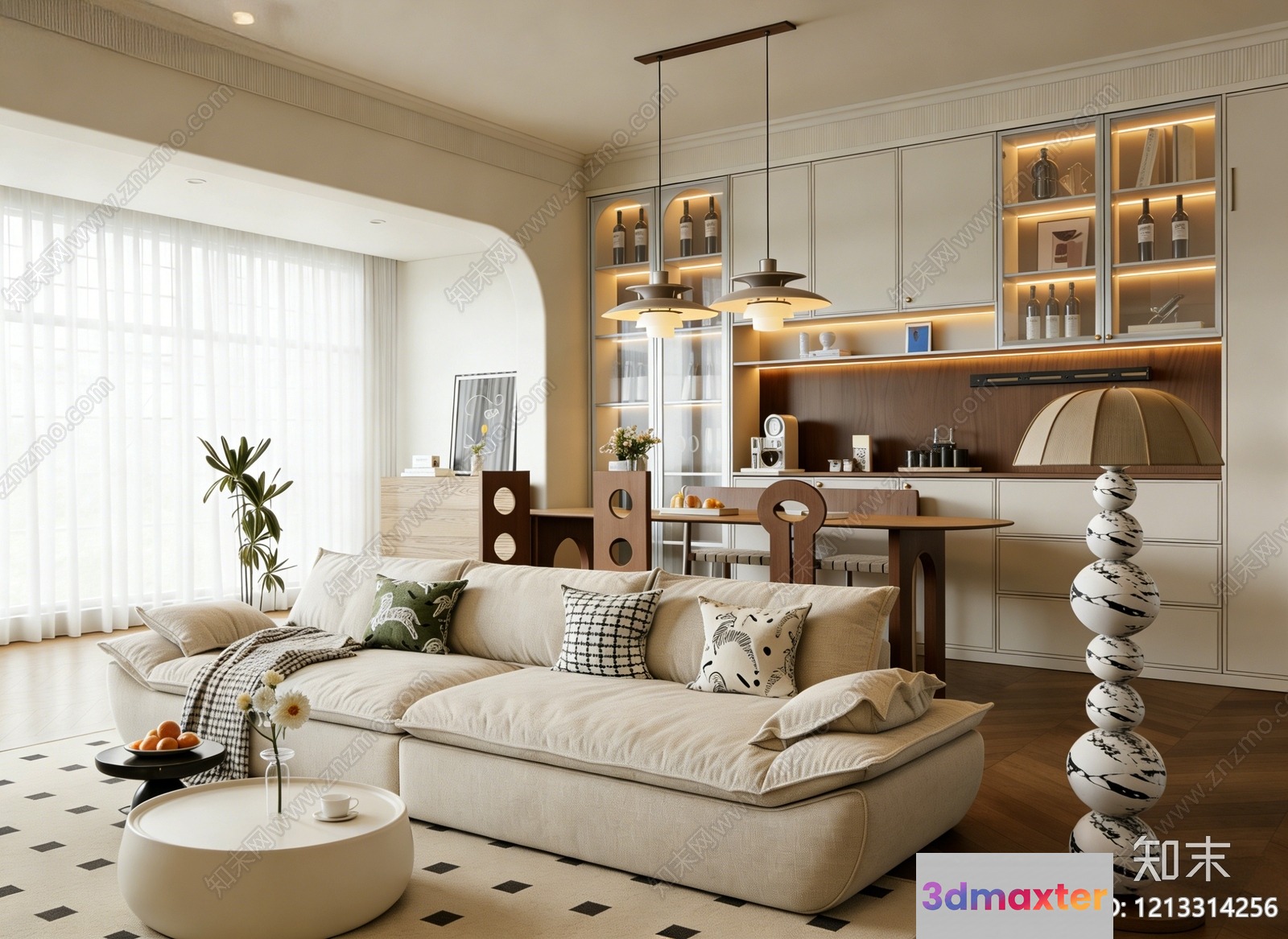Modern Living Room 3D Model - 5231 - VRAY Render