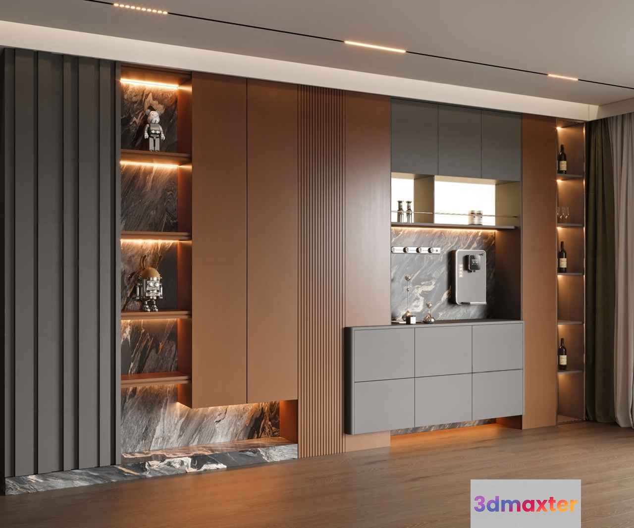 Modern Kitchen Design 3D Model - 17832 - CORONA Render