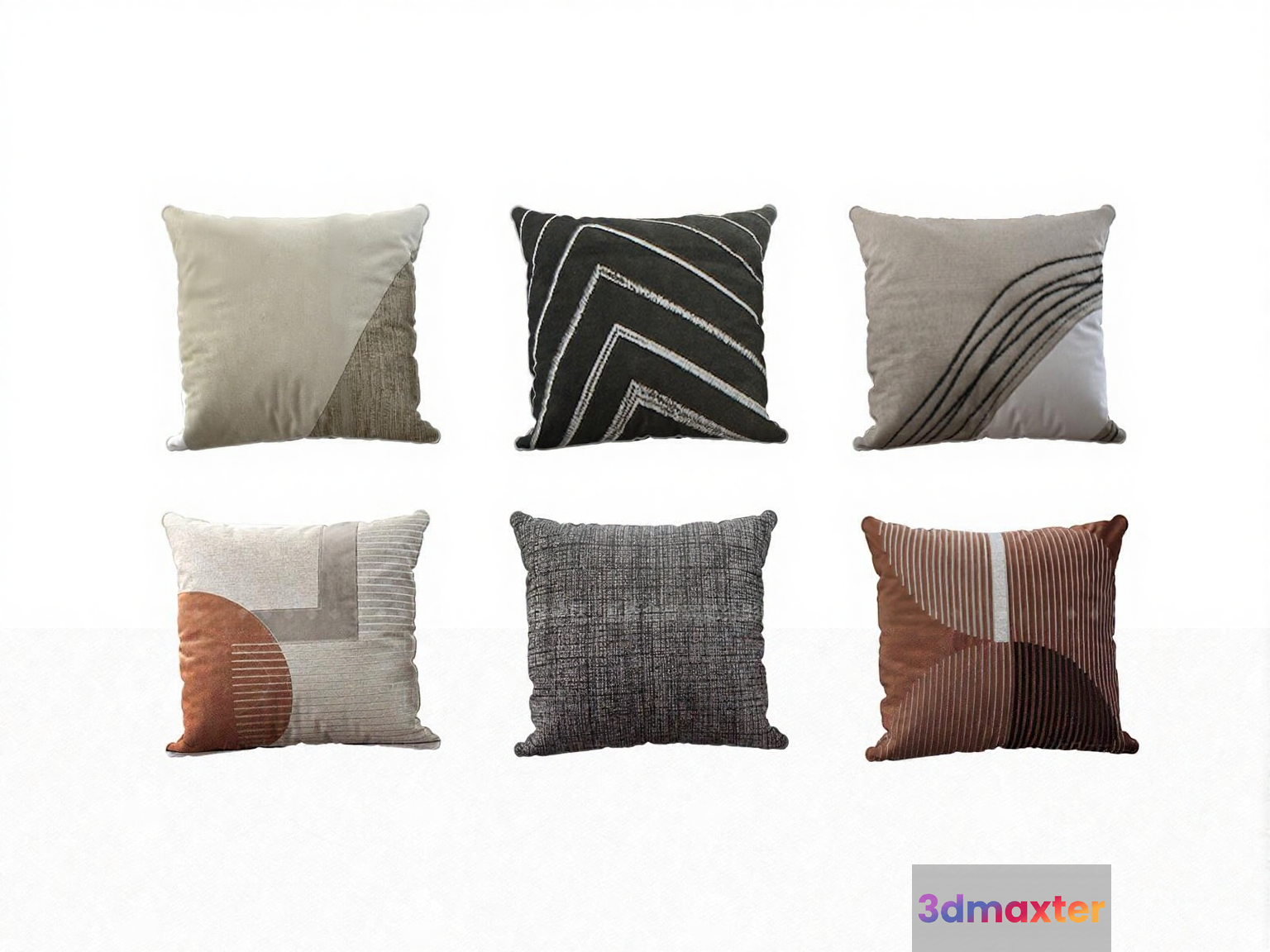 Modern Throw Pillows 3D Model - 8762 - VRAY Render