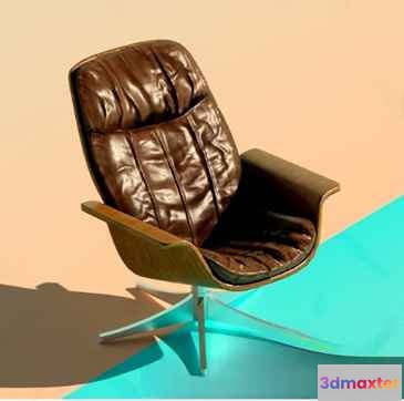Brown Leather Chair 3D Model - 6641 - CORONA Render