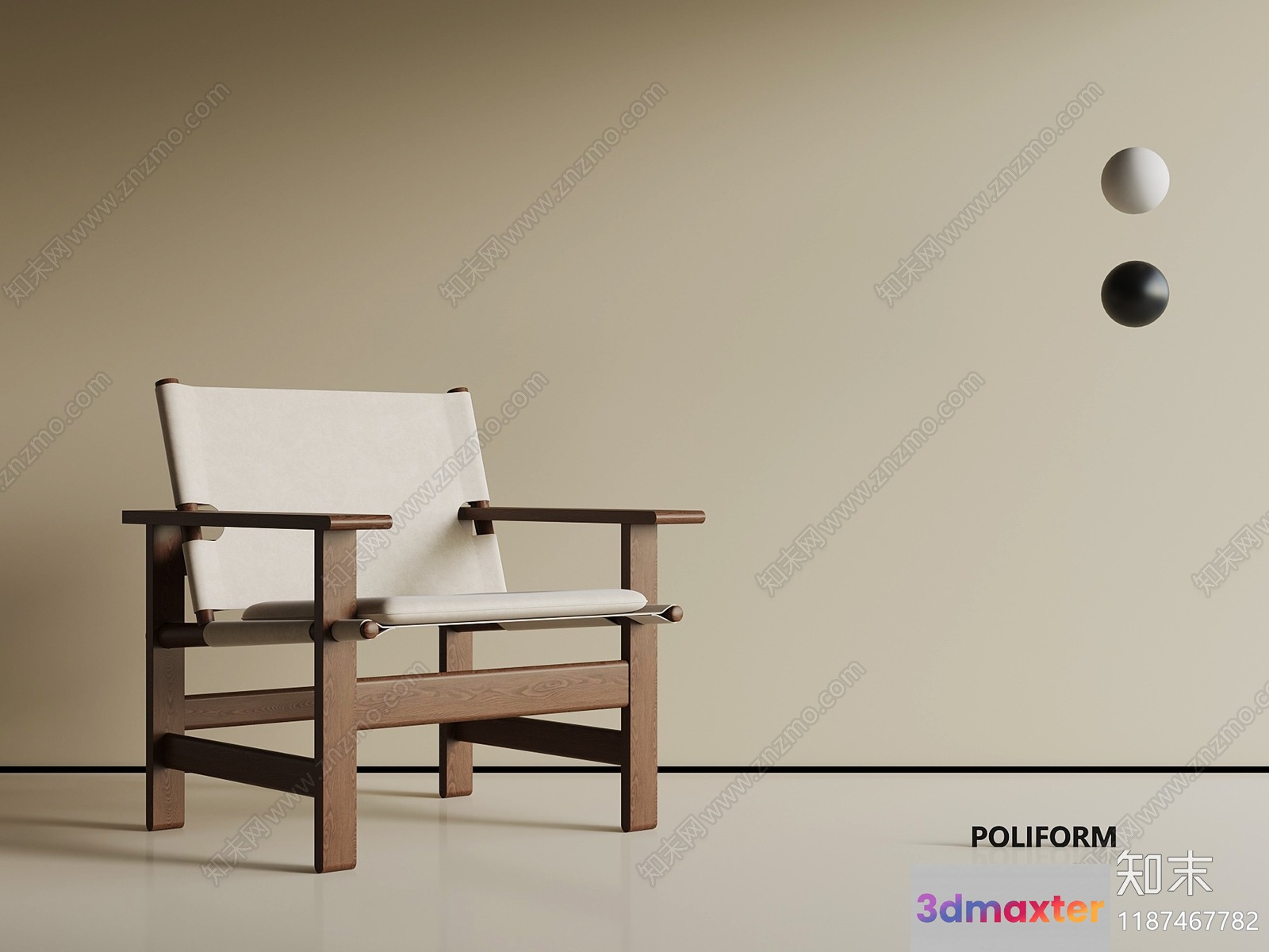 Modern Wooden Chair 3D Model - 23701 - VRAY Render
