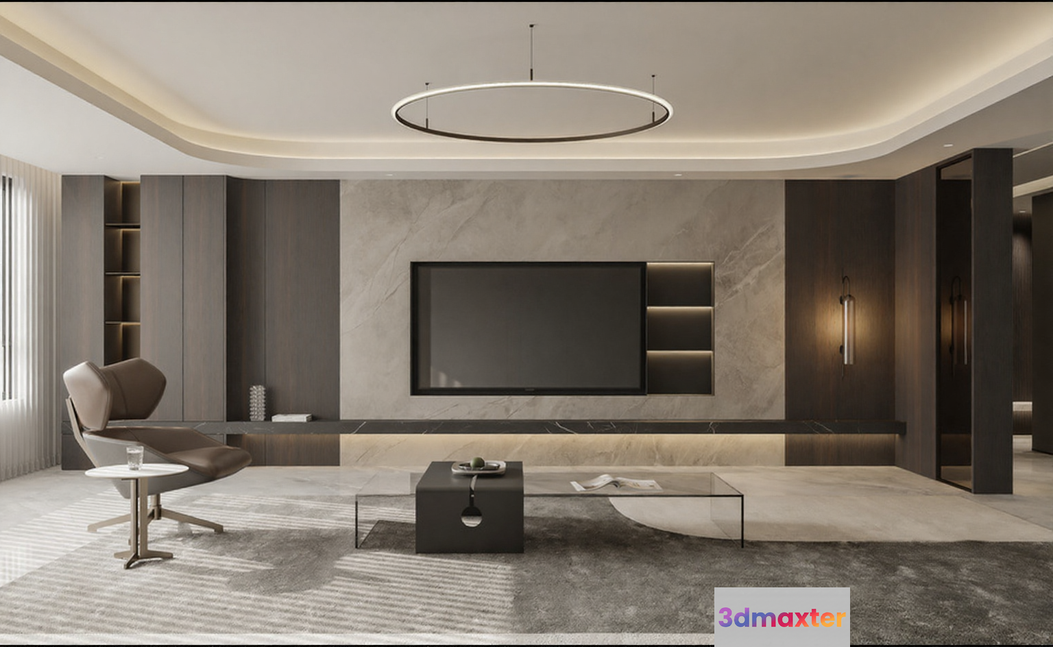 Modern Living Room 3D Model - 5890 - CORONA Render