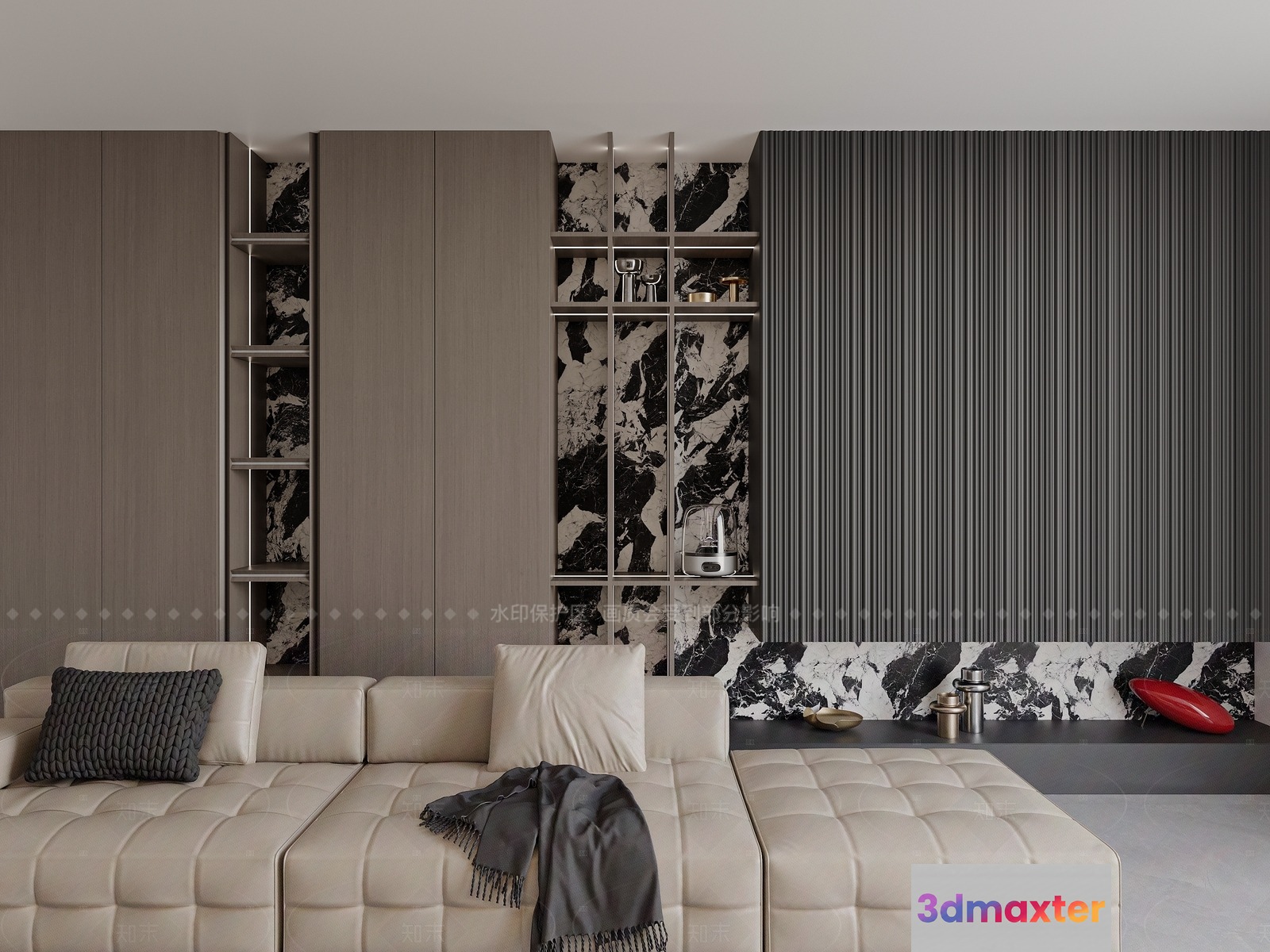 Modern Living Room 3D Model - 17449 - VRAY Render