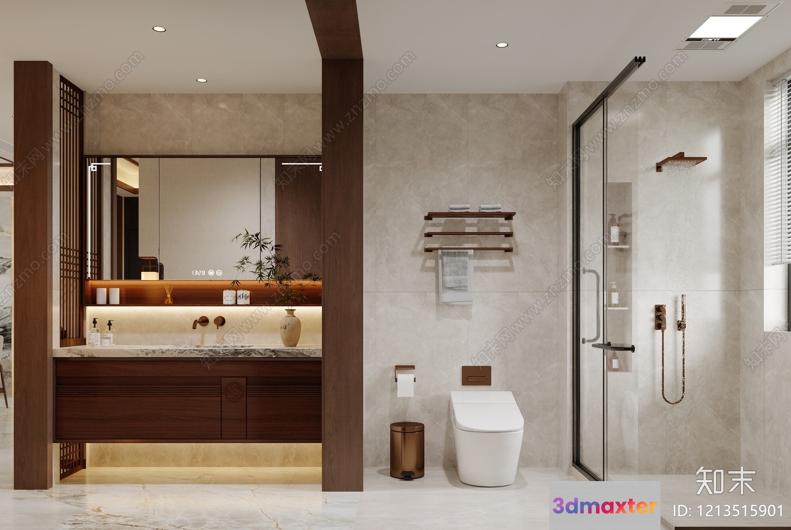Modern Bathroom 3D Model - 22180 - VRAY Render