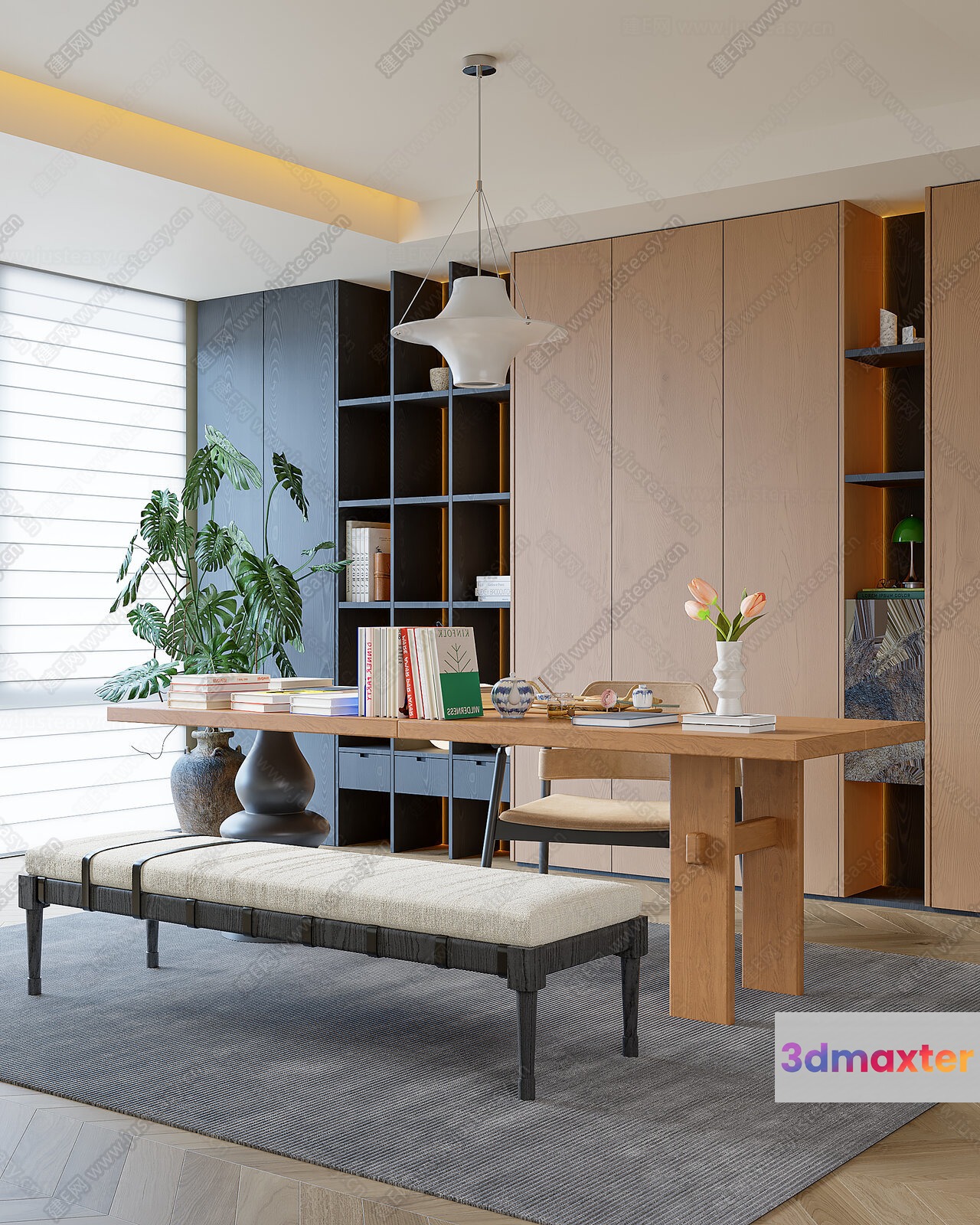 Modern Office Space 3D Model - 11814 - VRAY Render