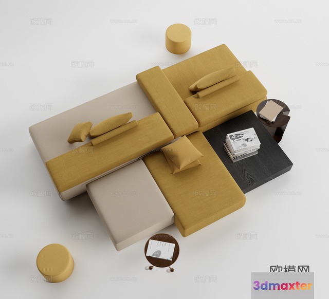 Modern Living Room 3D Model - 789 - CORONA Render