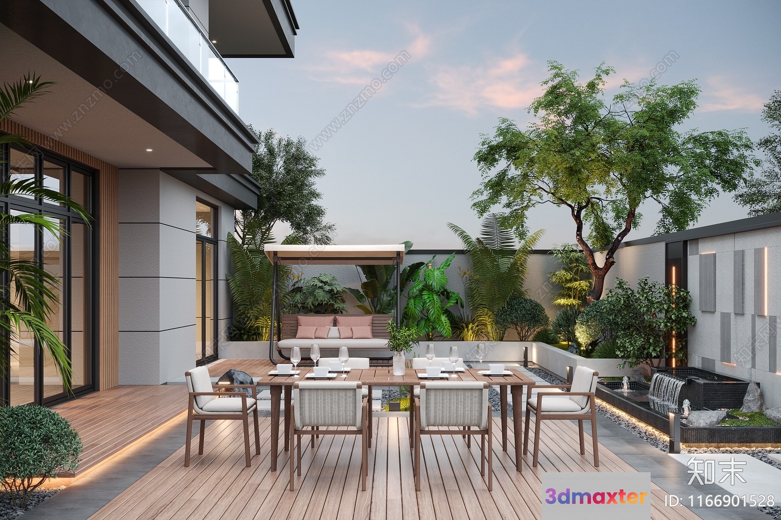 Modern Outdoor Patio 3D Model - 23445 - VRAY Render
