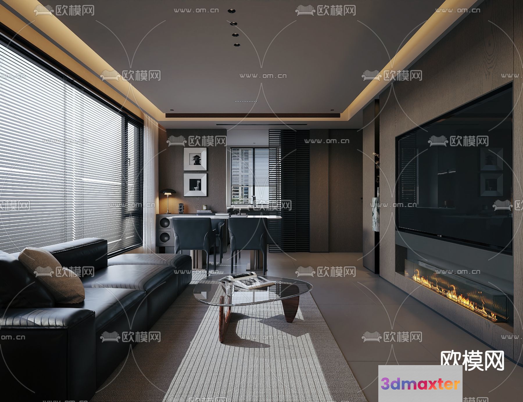 Modern Living Room 3D Model - 9795 - VRAY Render