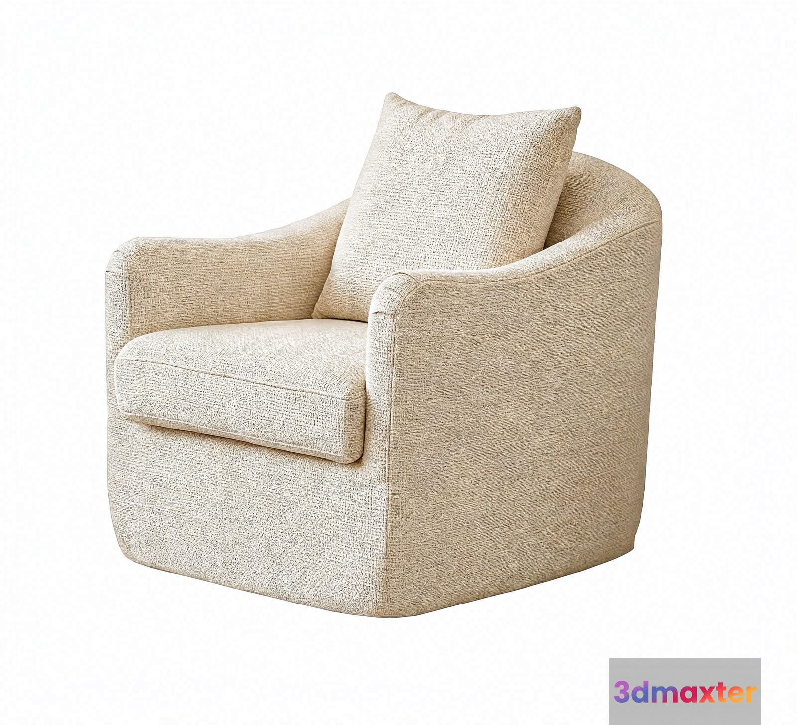 Cream-Colored Armchair 3D Model - 11258 - VRAY Render