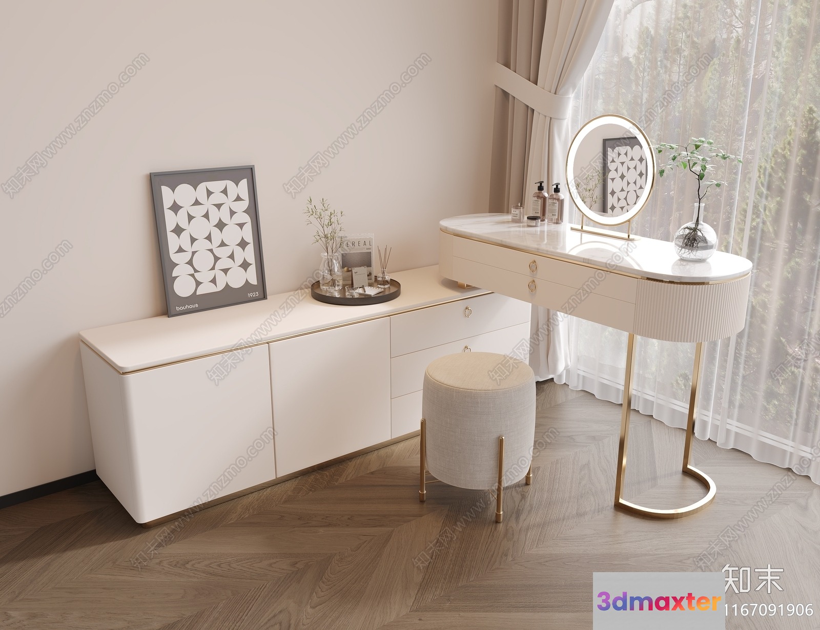 Modern Dressing Table 3D Model - 437 - VRAY Render