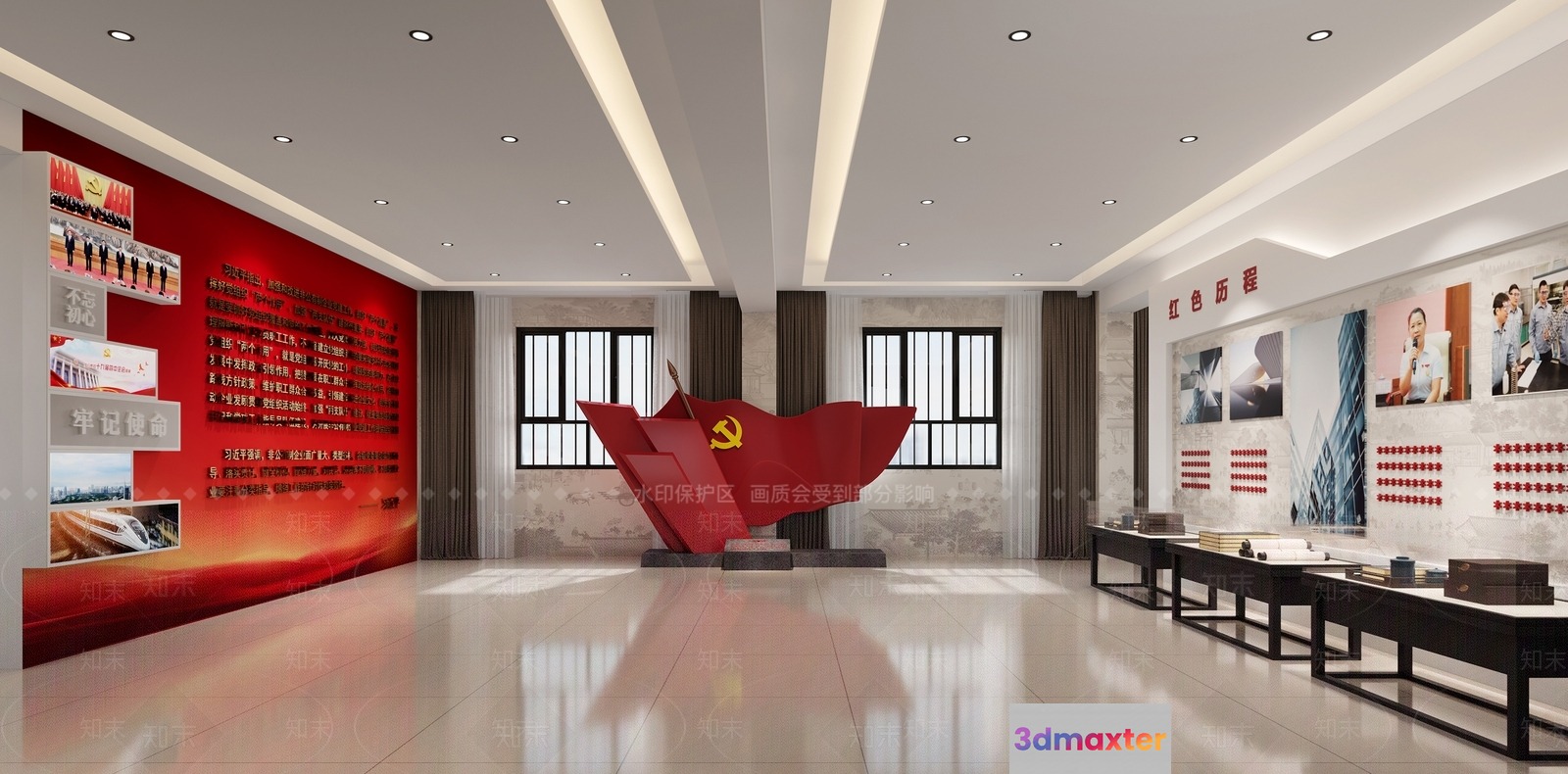 Modern Chinese Museum 3D Model - 2290 - VRAY Render
