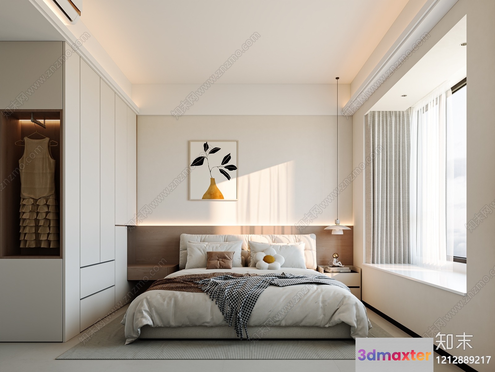 Cozy Bedroom 3D Model - 12795 - VRAY Render