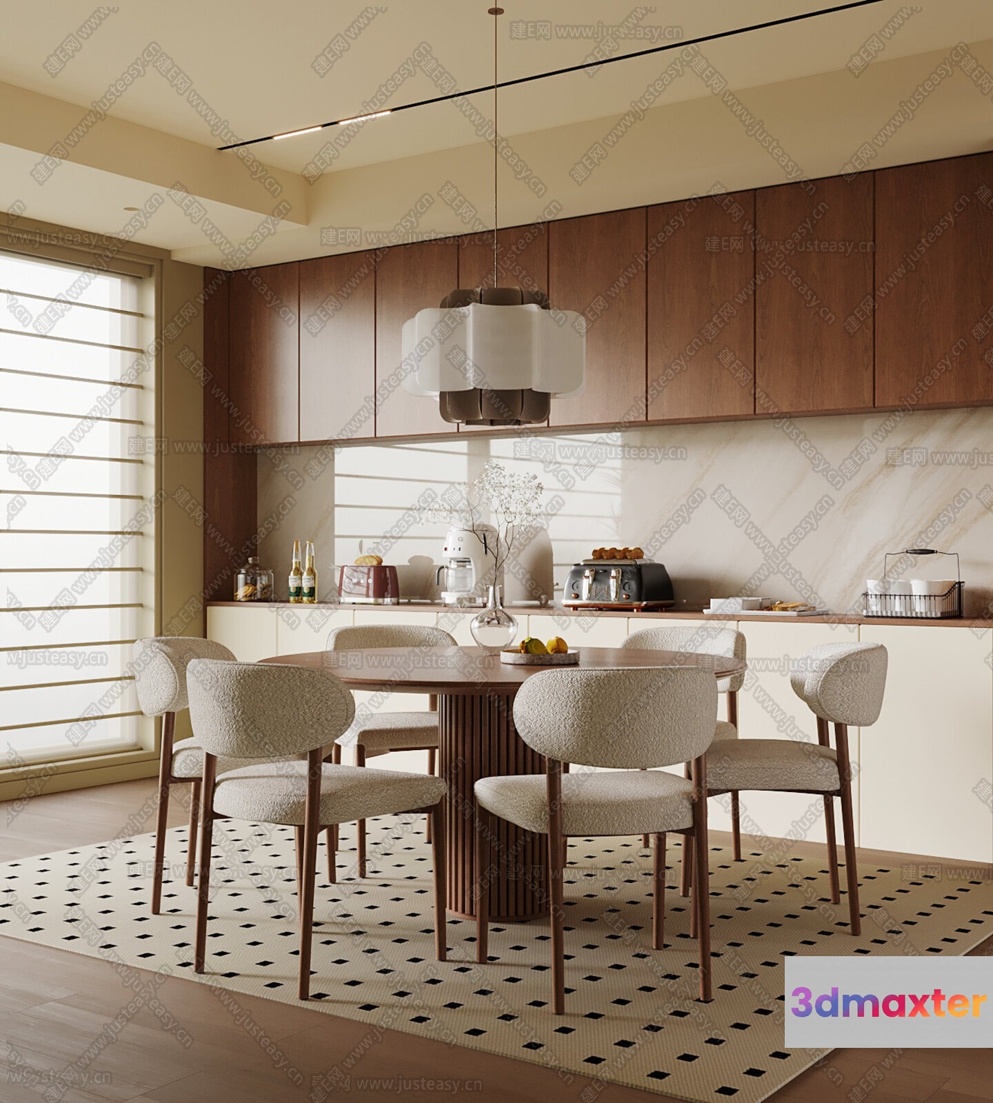 Modern Dining Room 3D Model - 12379 - VRAY Render