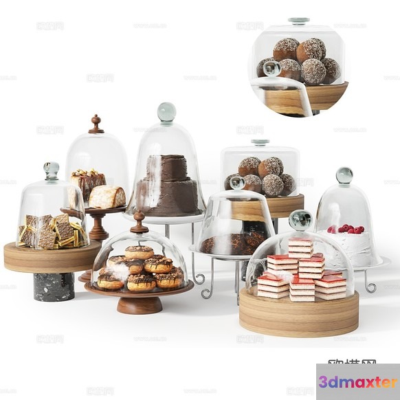 A Collection Of Cakes And Pastries 3D Model - 16675 - CORONA Render