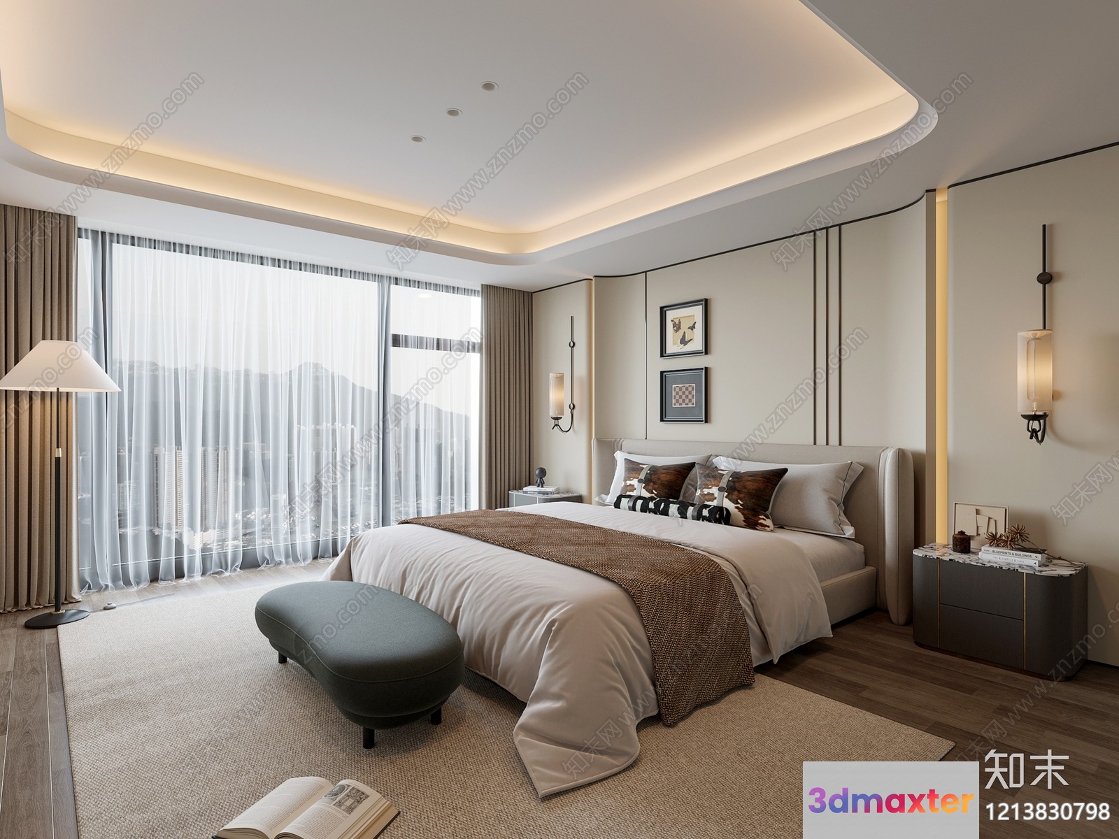 Cozy Bedroom 3D Model - 6591 - VRAY Render