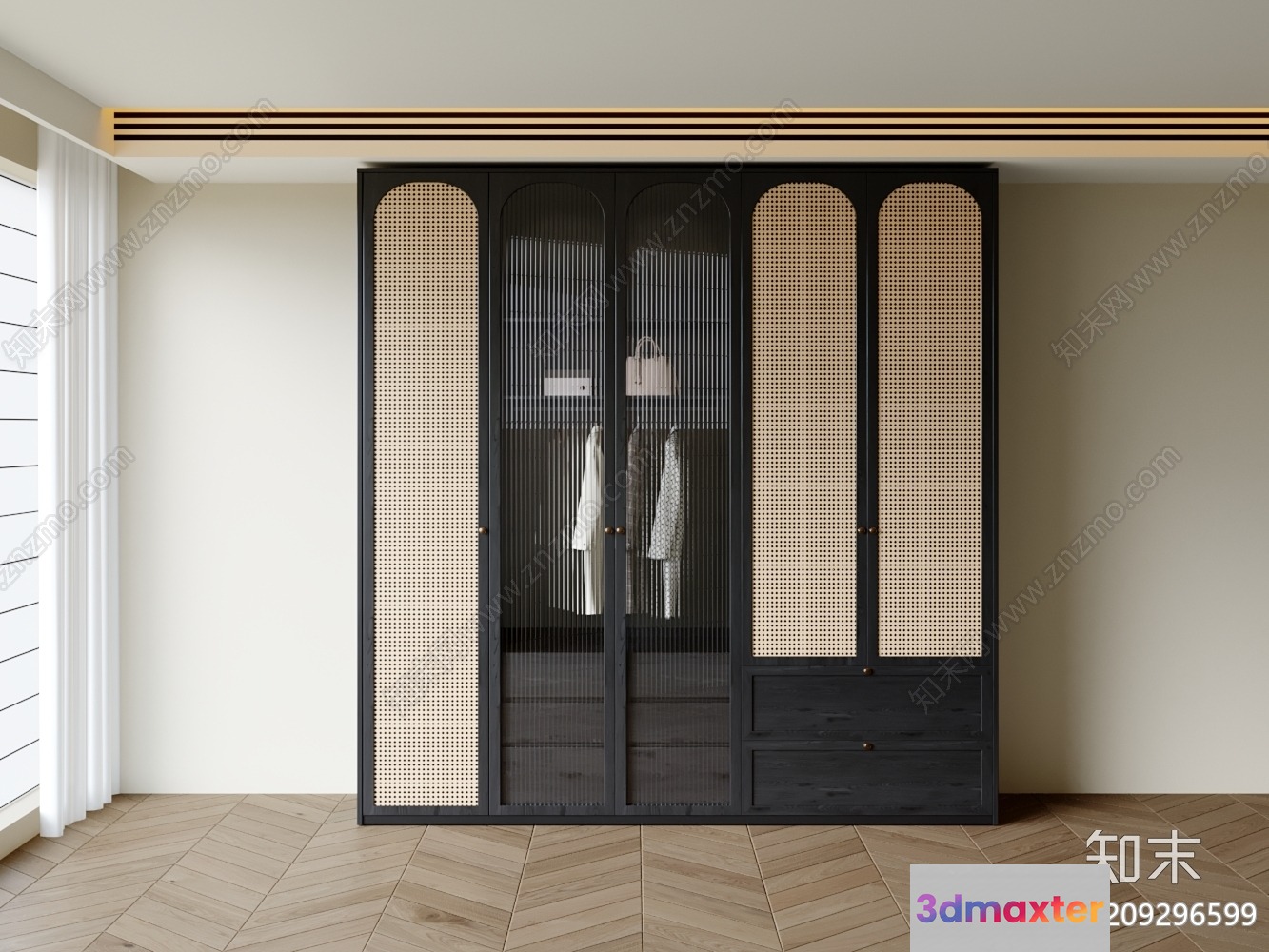 Modern Wardrobe Unit 3D Model - 21886 - VRAY Render