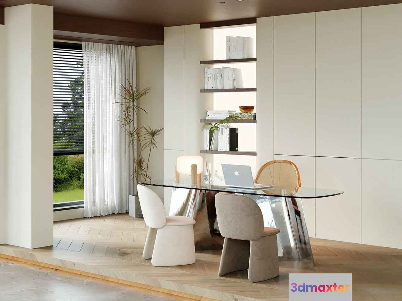 Modern Glass Table 3D Model - 8649 - VRAY Render