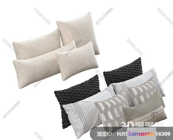 Cozy Throw Pillows 3D Model - 13974 - VRAY Render