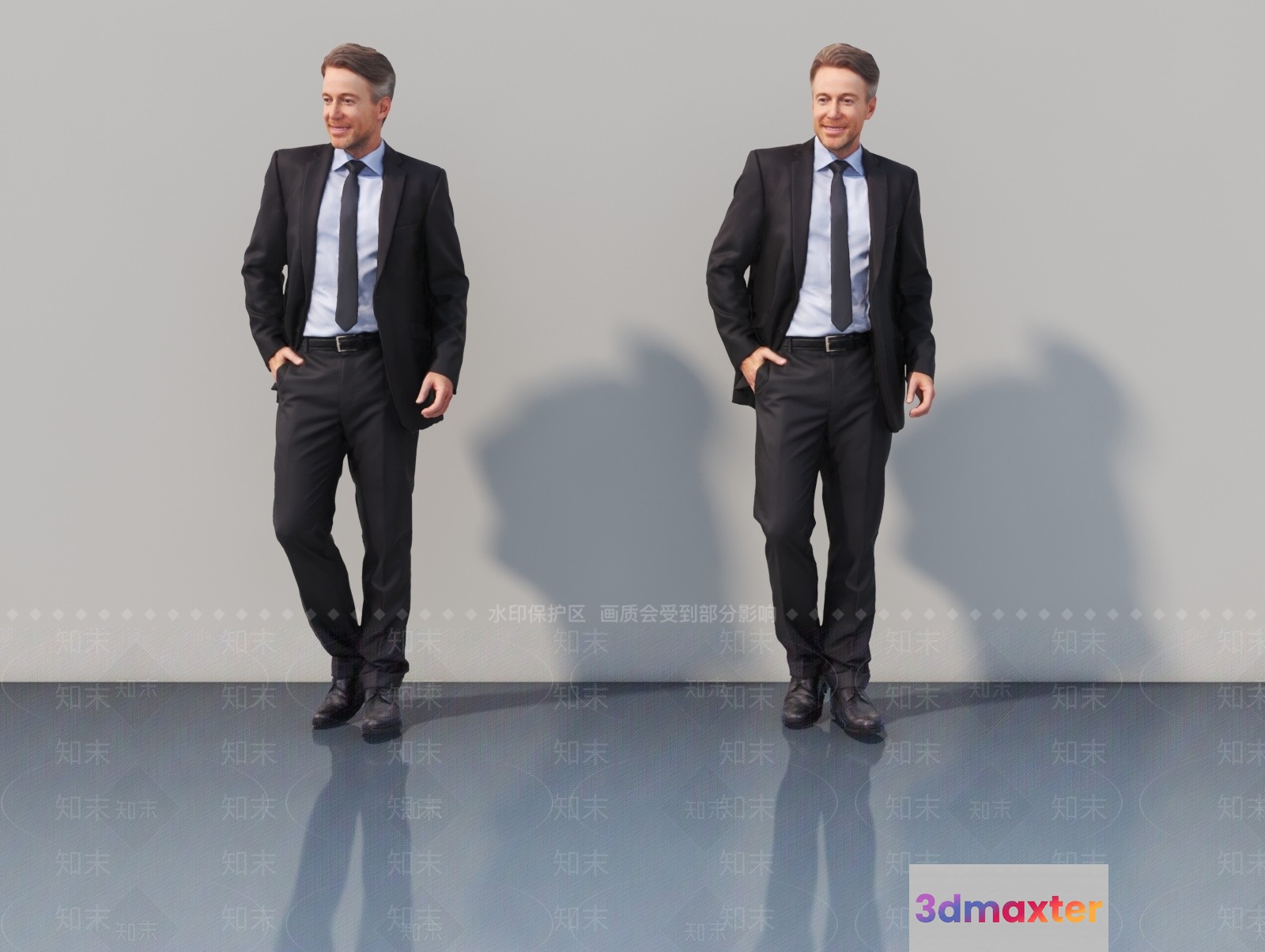A Man In A Suit 3D Model - 21452 - VRAY Render