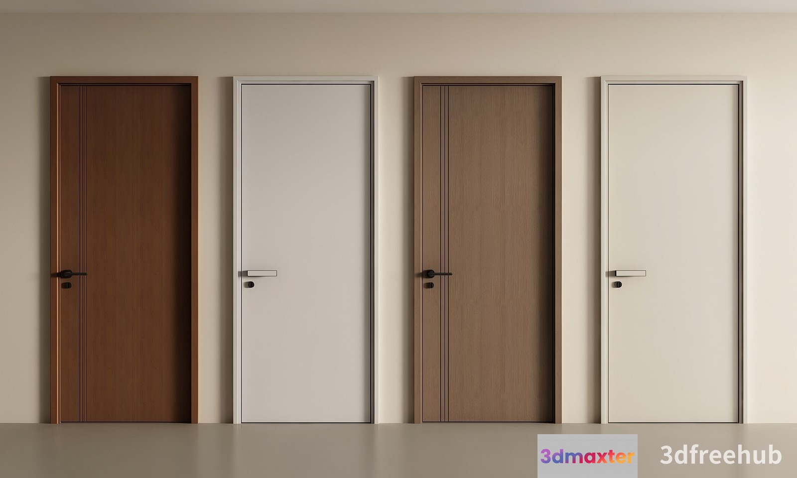 Four Doors 3D Model - 23003 - VRAY Render