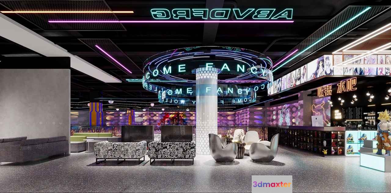 Modern Entertainment Space 3D Model - 183 - VRAY Render