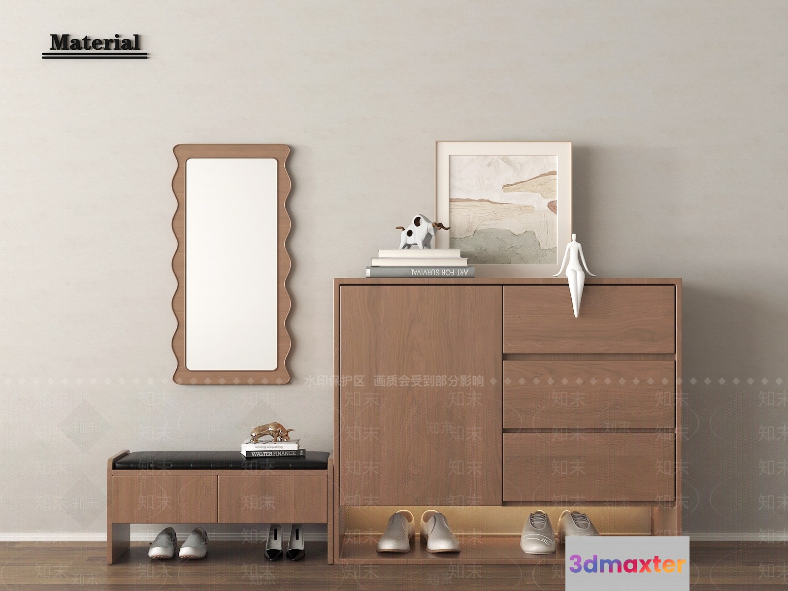 Modern Wooden Furniture 3D Model - 7533 - VRAY Render