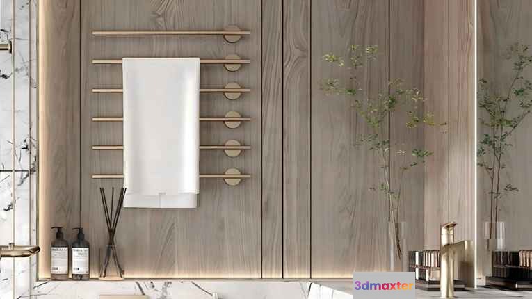 Modern Bathroom Decor 3D Model - 15138 - VRAY Render