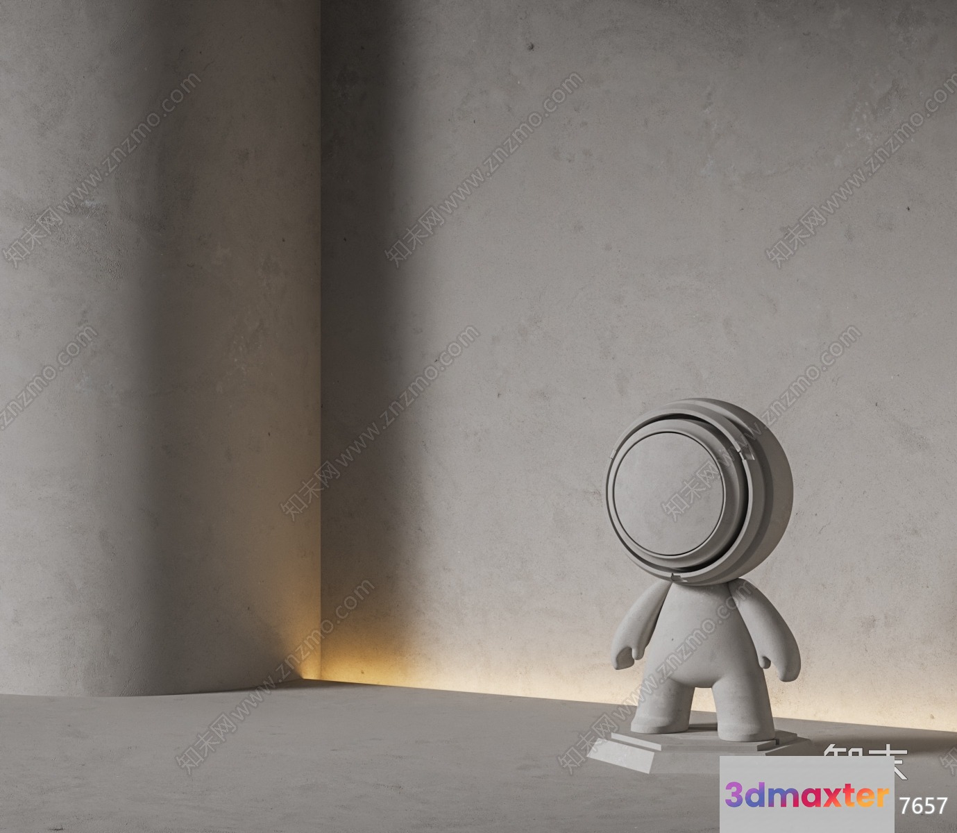 A Modern Minimalist Room With A Robot Figurine 3D Model - 8997 - VRAY Render