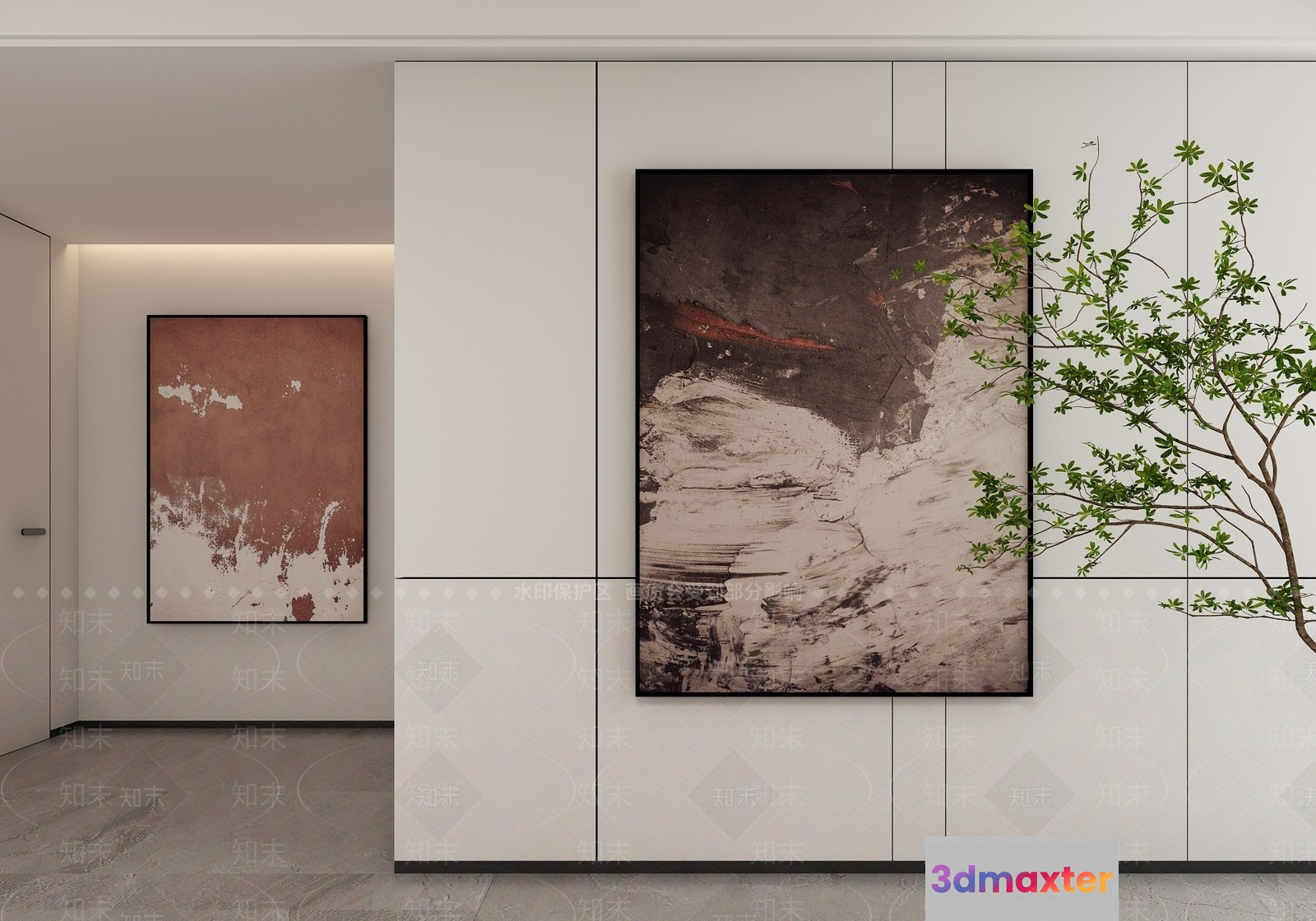 Modern Art Gallery 3D Model - 6855 - VRAY Render